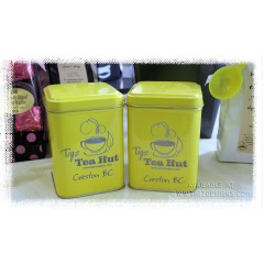 Tigz TEA HUT Engraved Yellow Tea Tin